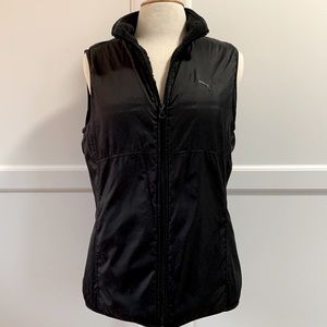 PUMA Reversible Black Fleece Lined Vest